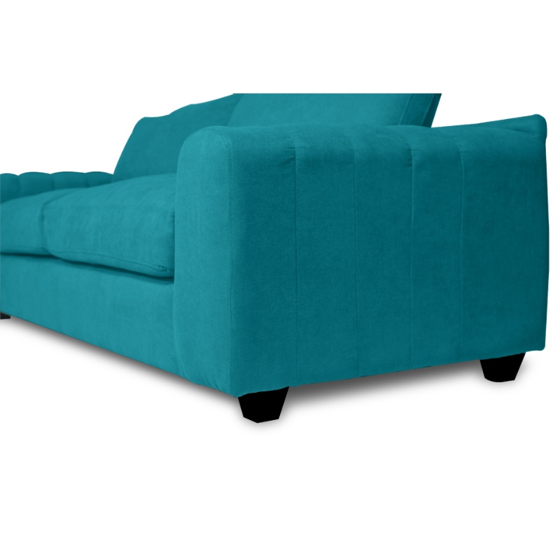 SOFA BRIANA 2 CUERPOS FELPA TURQUESA - 3