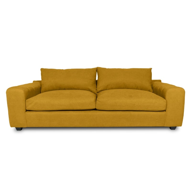 SOFA BRIANA 2 CUERPOS FELPA AMBARINO - 1
