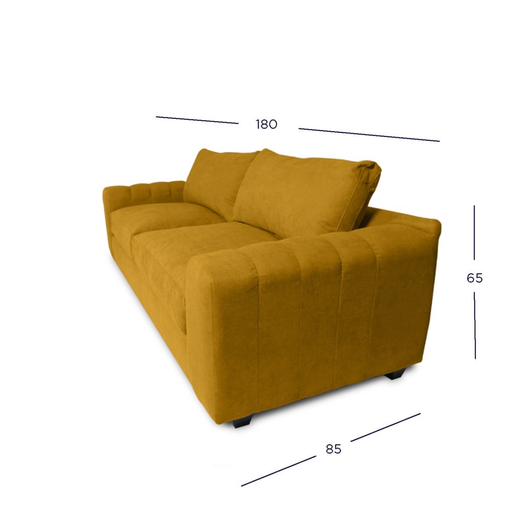 SOFA BRIANA 2 CUERPOS FELPA AMBARINO - 4