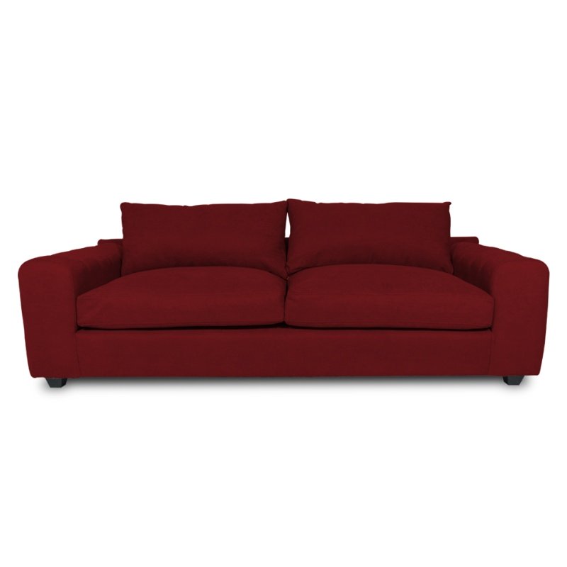 SOFA BRIANA 2 CUERPOS FELPA ROJO - 1