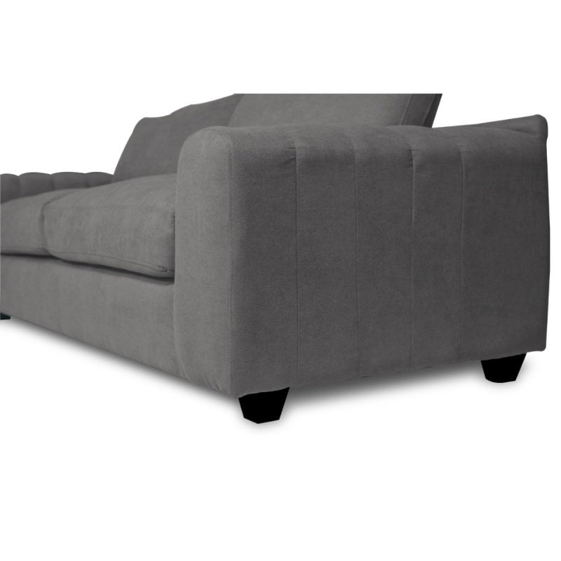 SOFA BRIANA 3 CUERPOS CHENILLE TIPO LINO GRIS - 3