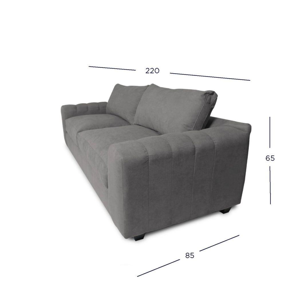SOFA BRIANA 3 CUERPOS CHENILLE TIPO LINO GRIS - 4