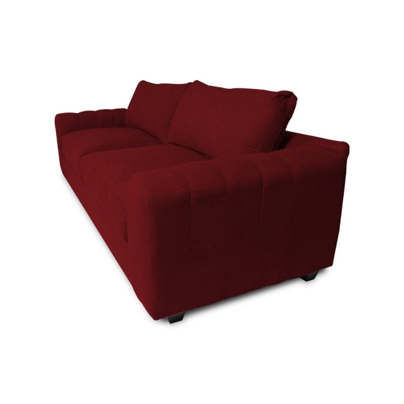SOFA BRIANA 3 CUERPOS CHENILLE TIPO LINO ROJO - 2