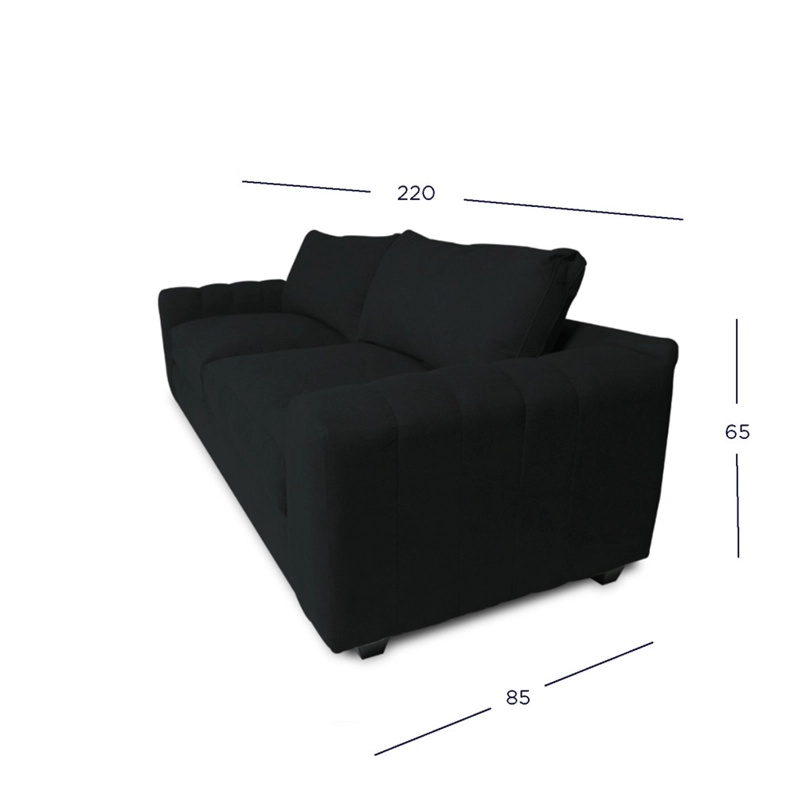 SOFA BRIANA 3 CUERPOS CHENILLE TIPO LINO GRAFITO - 4