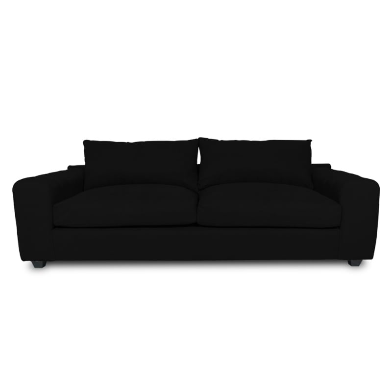 SOFA BRIANA 3 CUERPOS CHENILLE TIPO LINO NEGRO - 1