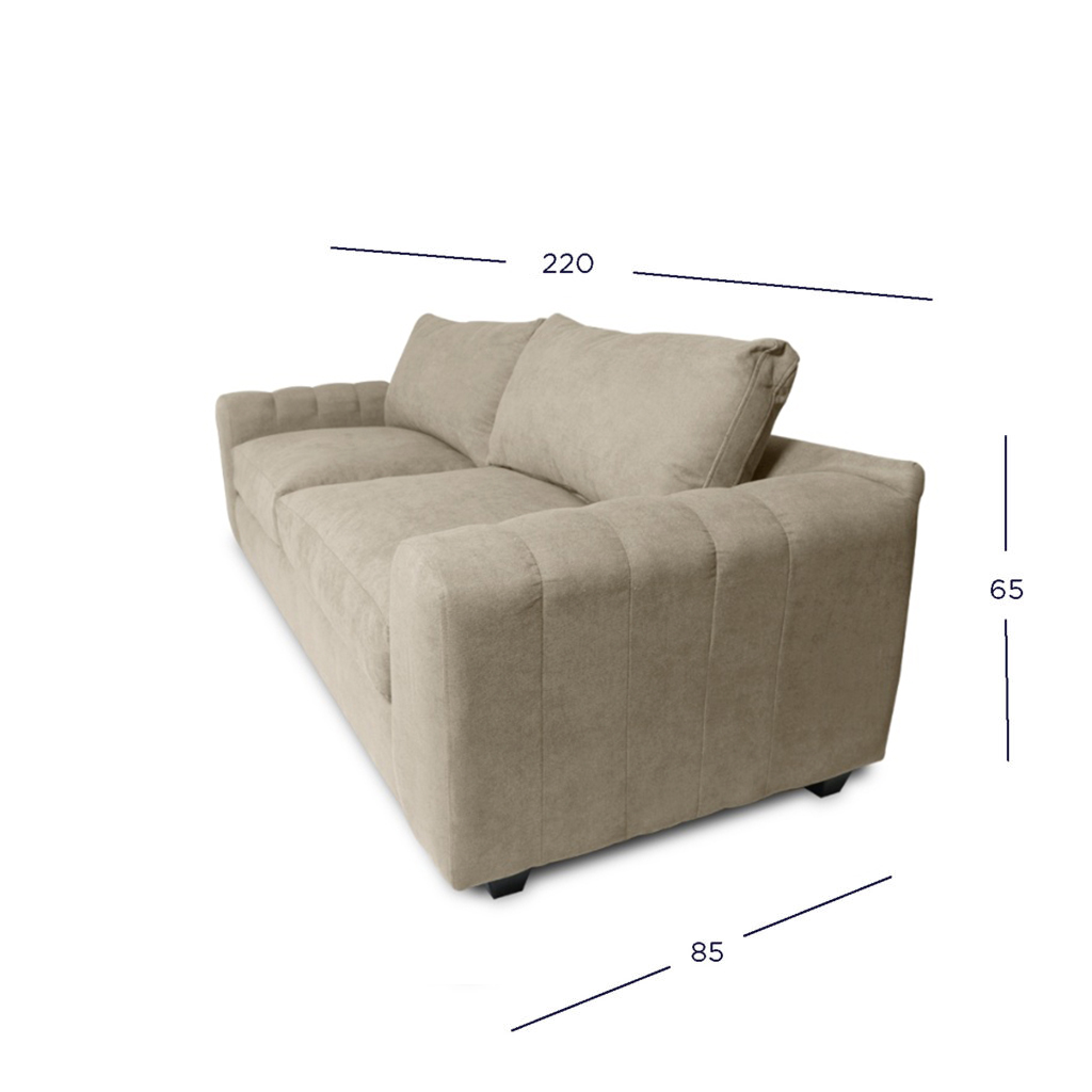 SOFA BRIANA 3 CUERPOS FELPA BEIGE - 4