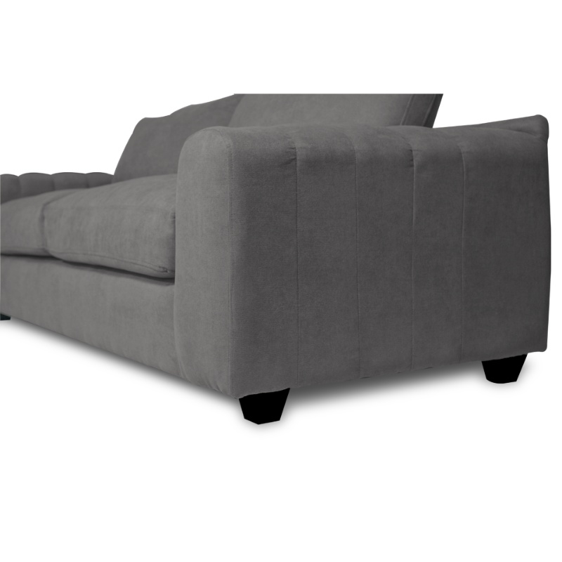 SOFA BRIANA 3 CUERPOS FELPA GRIS - 3