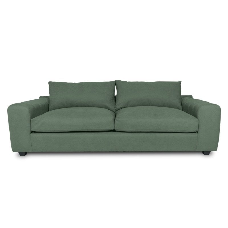SOFA BRIANA 3 CUERPOS FELPA VERDE - 1