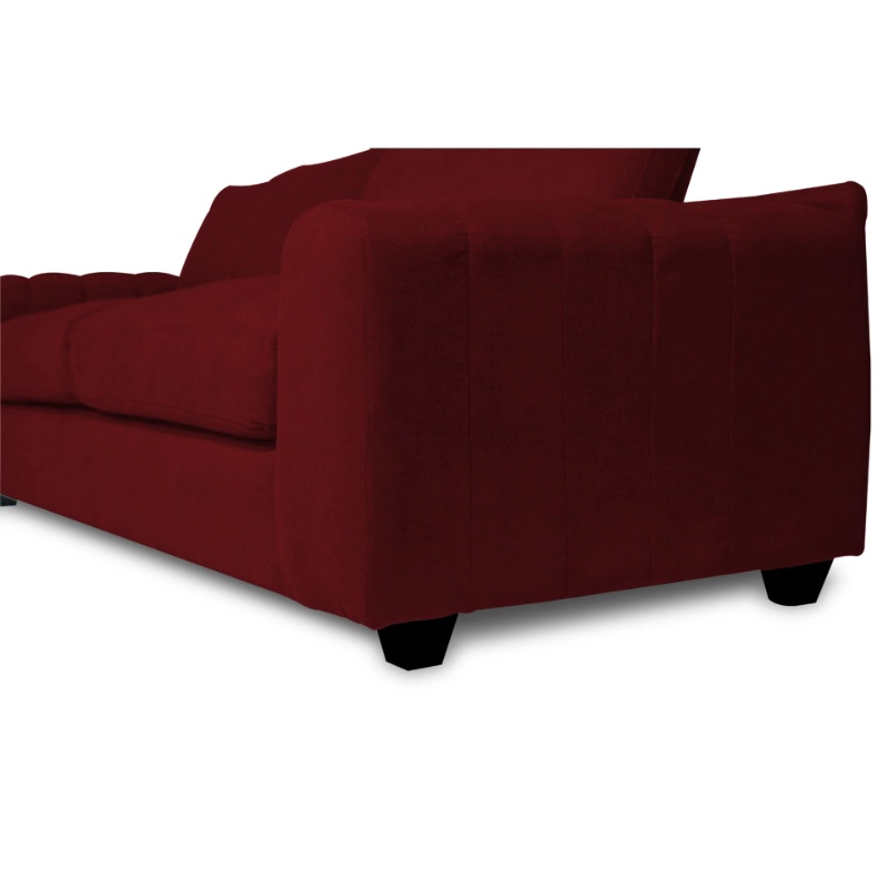 SOFA BRIANA 3 CUERPOS FELPA ROJO - 3