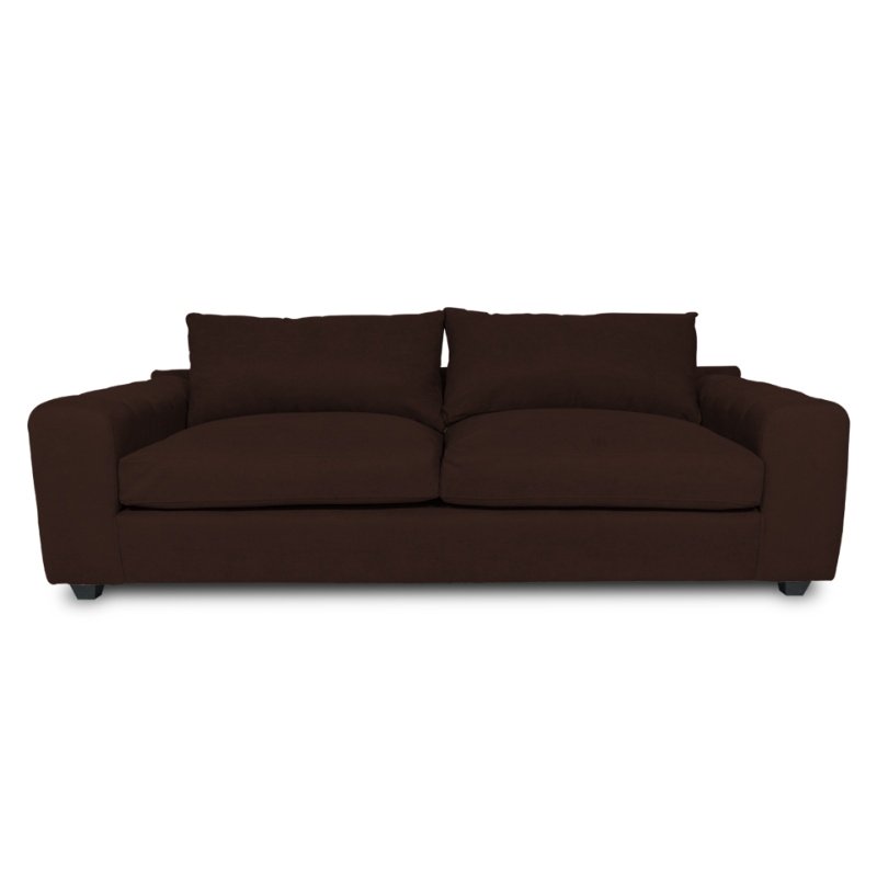 SOFA BRIANA 3 CUERPOS FELPA CAFE - 1