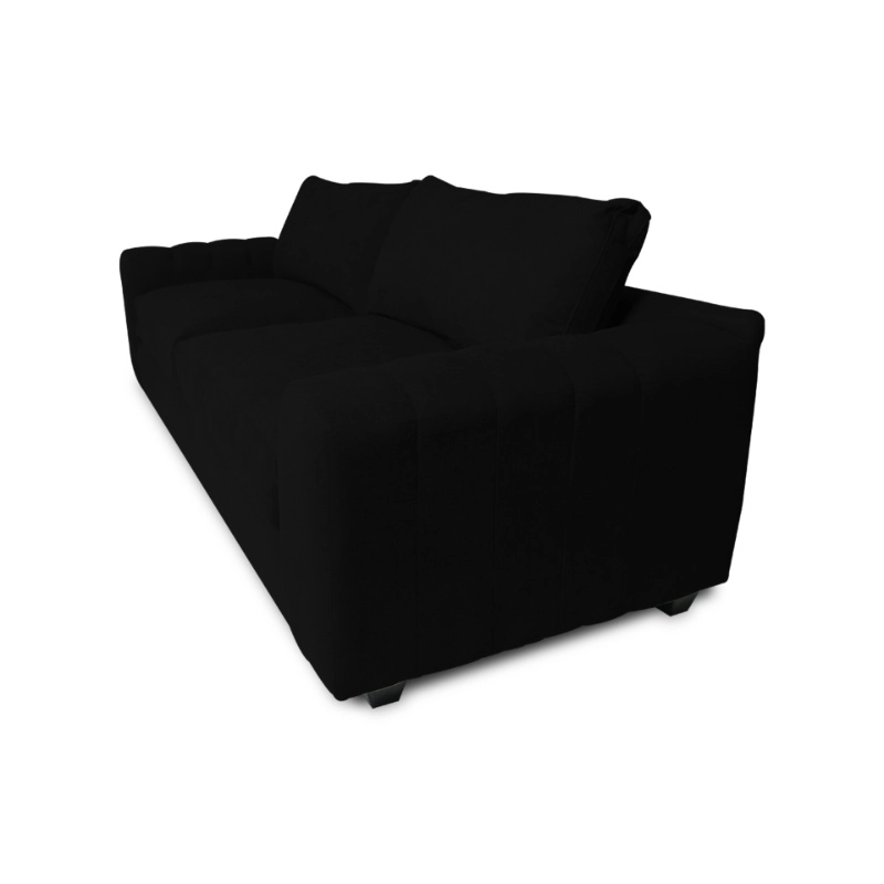 SOFA BRIANA 3 CUERPOS FELPA NEGRO - 2
