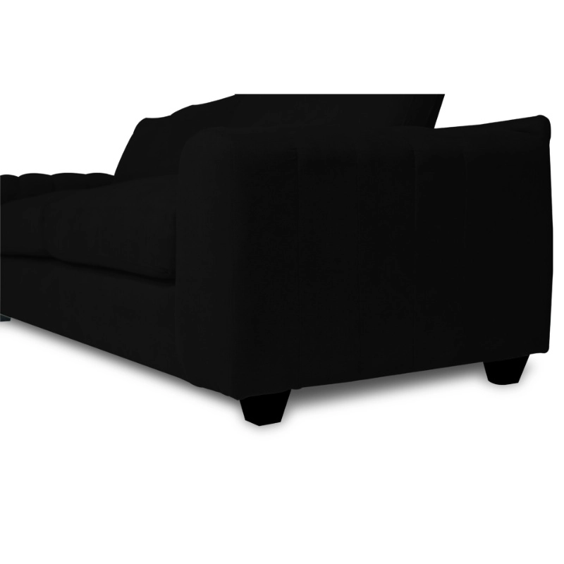 SOFA BRIANA 3 CUERPOS FELPA NEGRO - 3