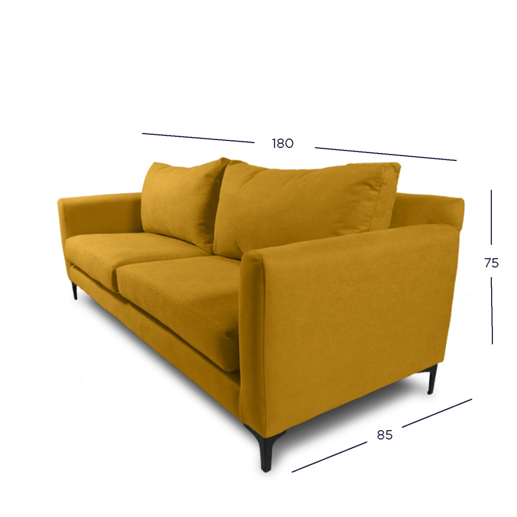 SOFA ALANNA 2 CUERPOS FELPA AMBARINO - 4