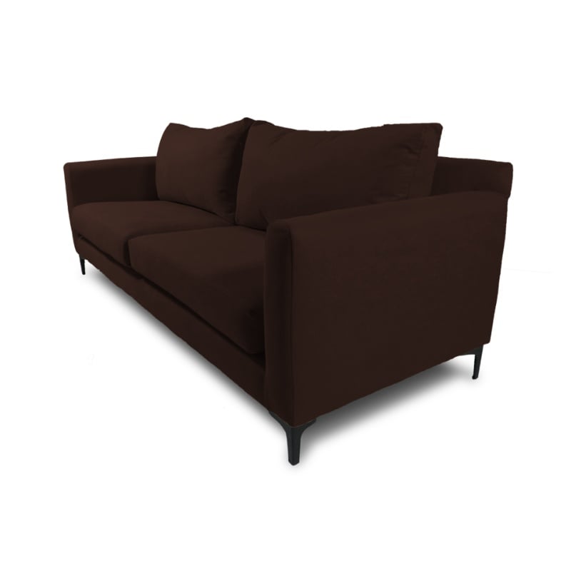 SOFA ALANNA 2 CUERPOS FELPA CAFE - 2