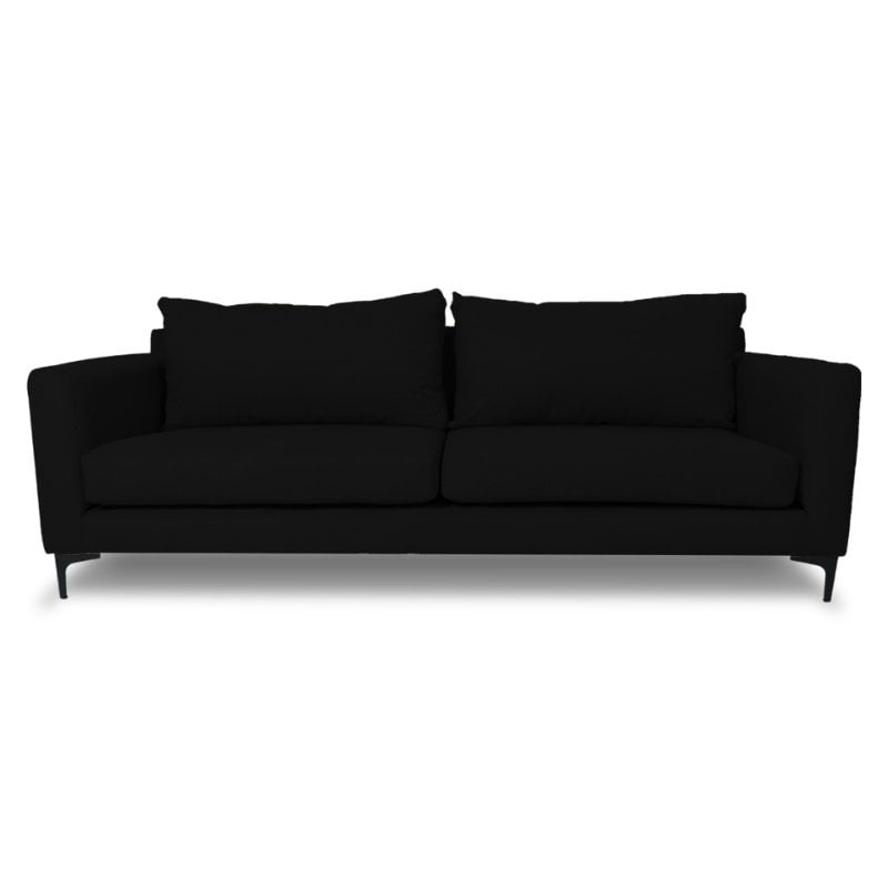 SOFA ALANNA 2 CUERPOS FELPA NEGRO - 1