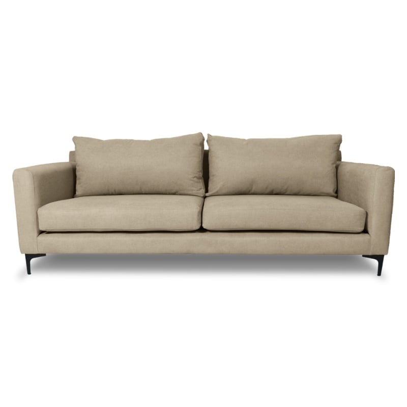 SOFA ALANNA 2 CUERPOS CHENILLE TIPO LINO BEIGE - 1