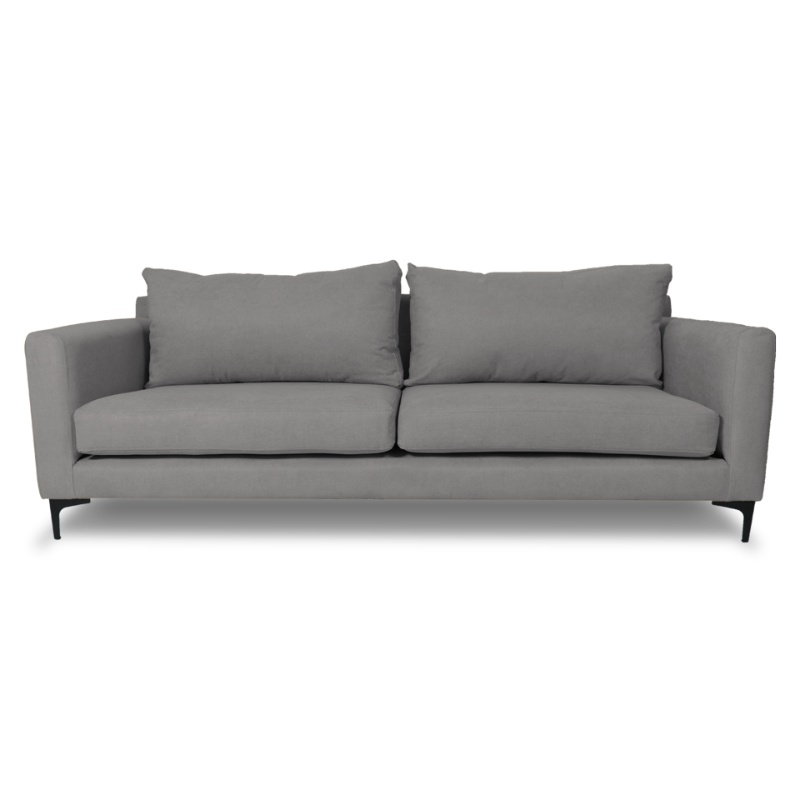 SOFA ALANNA 2 CUERPOS CHENILLE TIPO LINO GRIS - 1