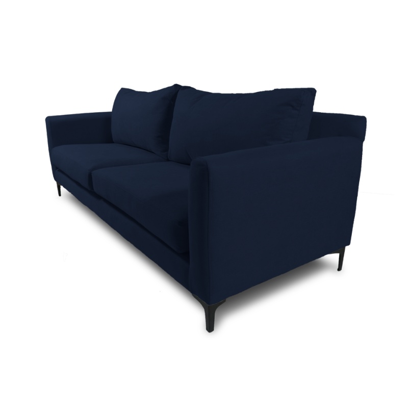 SOFA ALANNA 2 CUERPOS CHENILLE TIPO LINO AZUL - 2