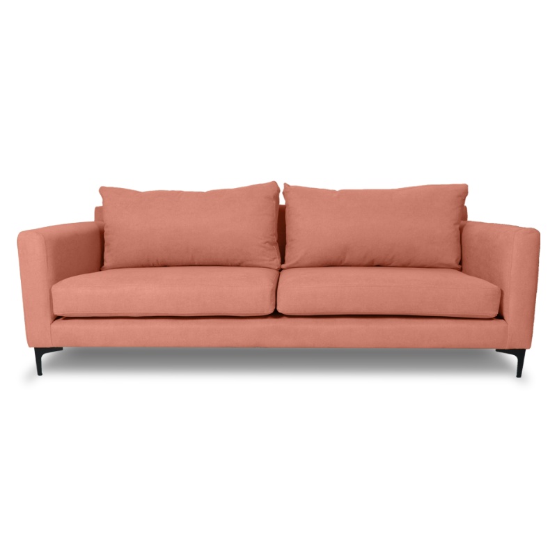 SOFA ALANNA 2 CUERPOS CHENILLE TIPO LINO PALO ROSA - 1
