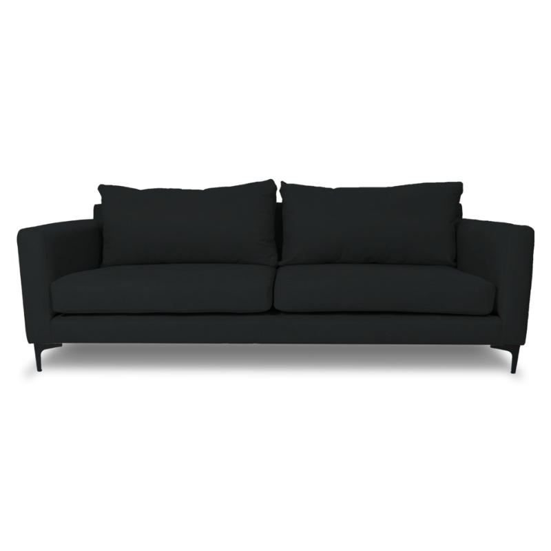 SOFA ALANNA 2 CUERPOS CHENILLE TIPO LINO GRAFITO - 1