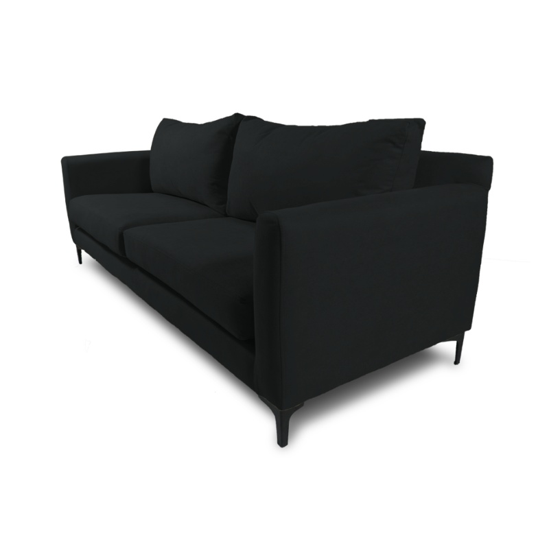 SOFA ALANNA 2 CUERPOS CHENILLE TIPO LINO GRAFITO - 2