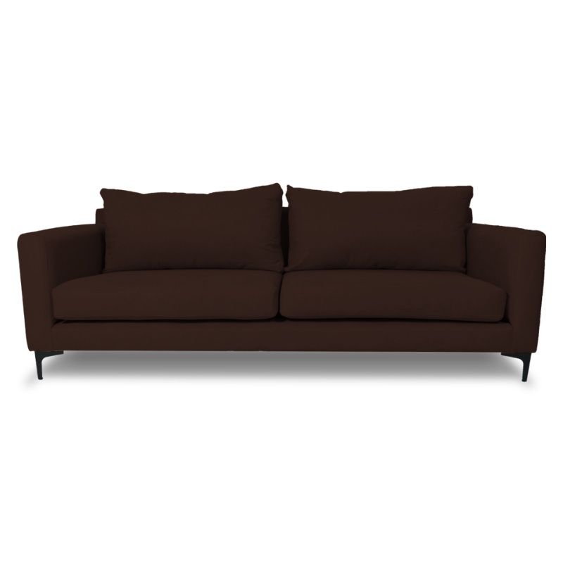 SOFA ALANNA 2 CUERPOS CHENILLE TIPO LINO CAFE - 1