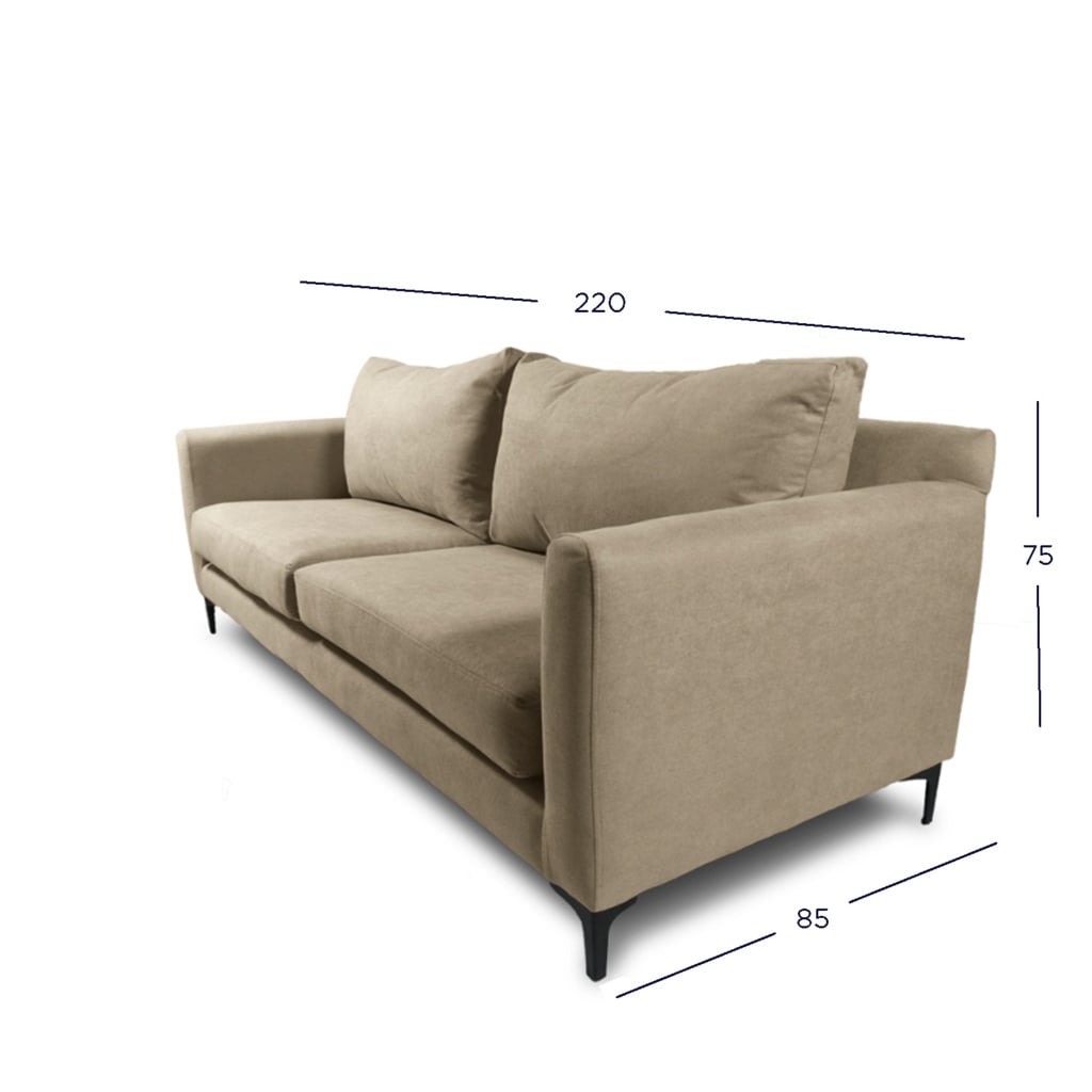 SOFA ALANNA 3 CUERPOS FELPA BEIGE - 4