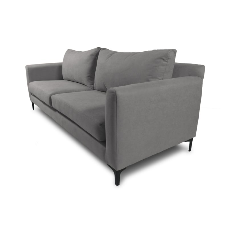 SOFA ALANNA 3 CUERPOS FELPA GRIS - 2