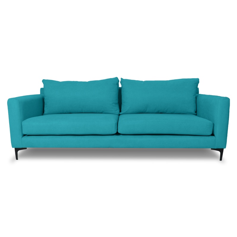 SOFA ALANNA 3 CUERPOS FELPA TURQUESA - 1