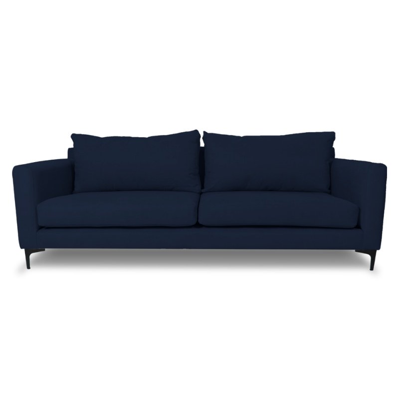 SOFA ALANNA 3 CUERPOS FELPA AZUL - 1