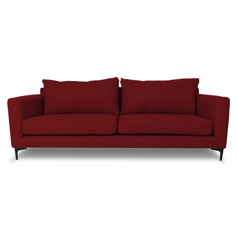 SOFA ALANNA 3 CUERPOS FELPA ROJO - 1