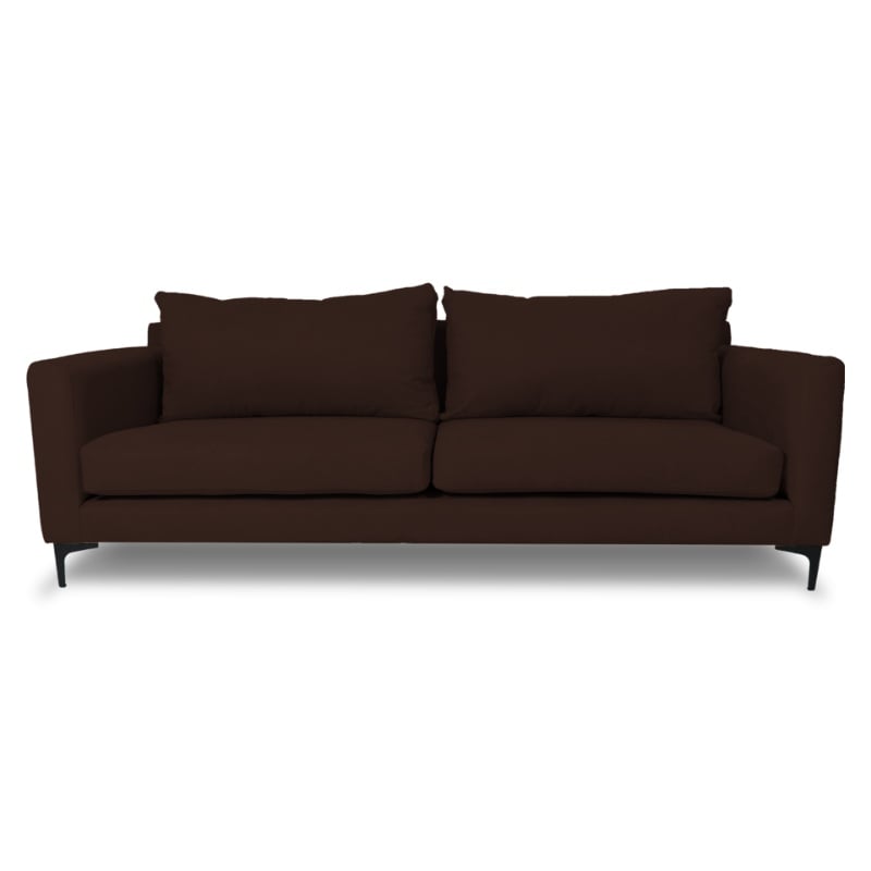 SOFA ALANNA 3 CUERPOS FELPA CAFE - 1