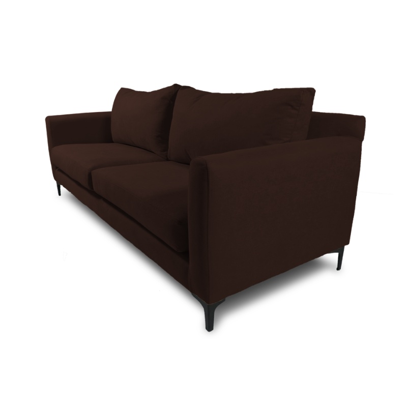 SOFA ALANNA 3 CUERPOS FELPA CAFE - 2