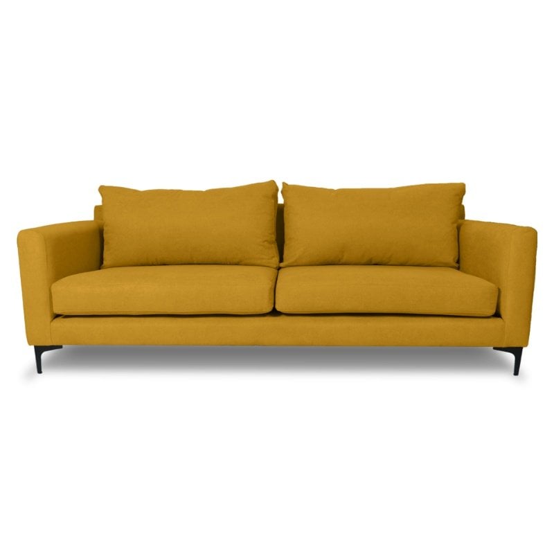 SOFA ALANNA 3 CUERPOS CHENILLE TIPO LINO AMBARINO - 1