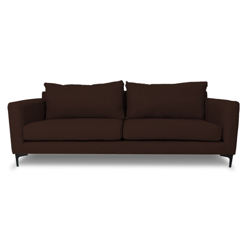 SOFA ALANNA 3 CUERPOS CHENILLE TIPO LINO CAFE - 1