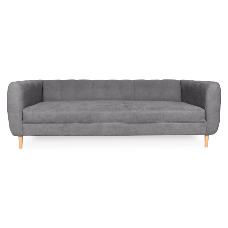 SOFA LYNETTE 2 CUERPOS CHENILLE TIPO LINO GRIS - 1