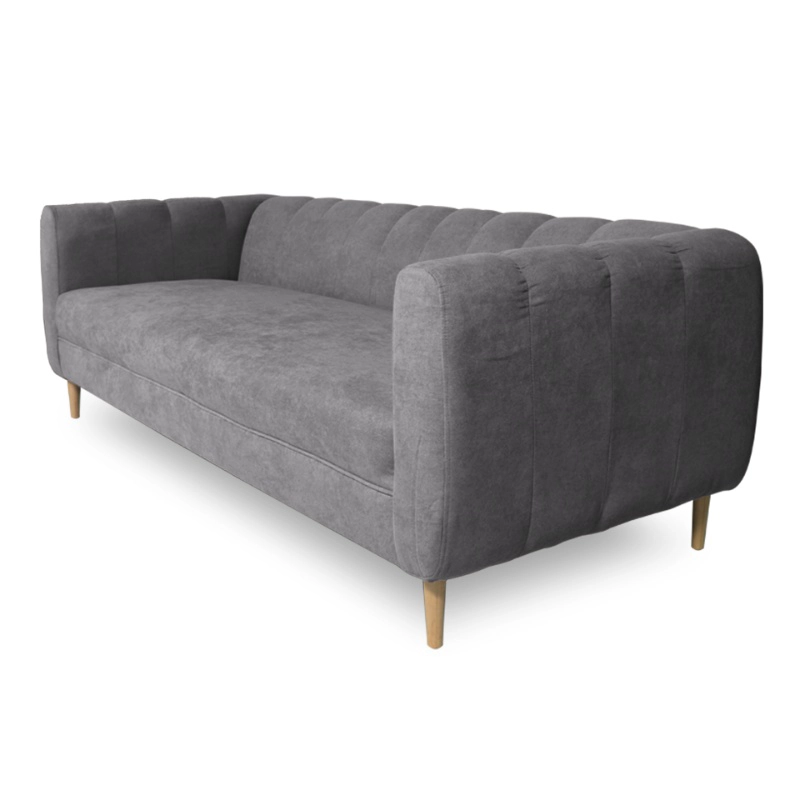 SOFA LYNETTE 2 CUERPOS CHENILLE TIPO LINO GRIS - 2