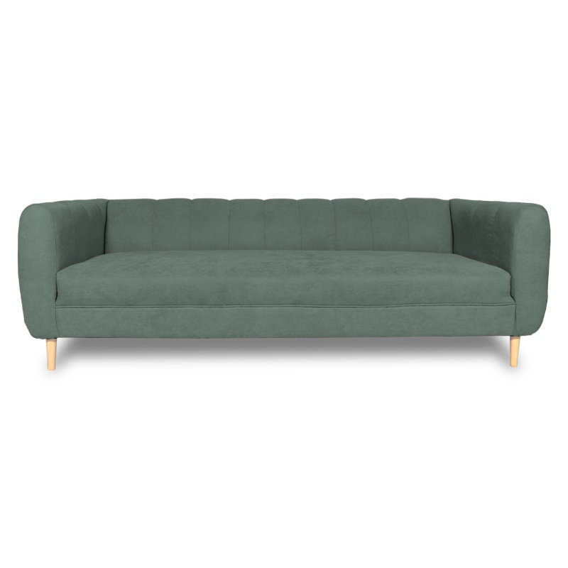 SOFA LYNETTE 2 CUERPOS CHENILLE TIPO LINO VERDE - 1