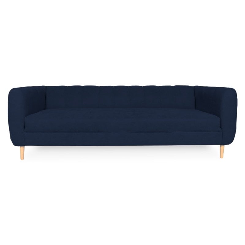 SOFA LYNETTE 2 CUERPOS CHENILLE TIPO LINO AZUL - 1