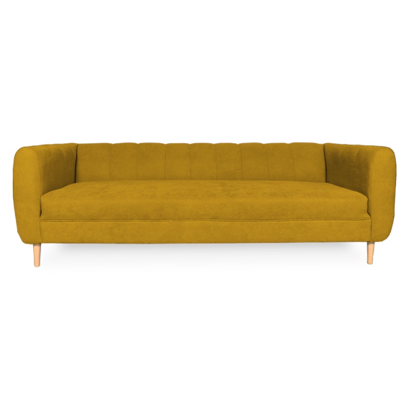 SOFA LYNETTE 2 CUERPOS CHENILLE TIPO LINO AMBARINO - 1