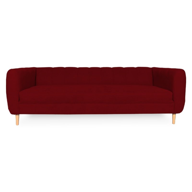 SOFA LYNETTE 2 CUERPOS CHENILLE TIPO LINO ROJO - 1