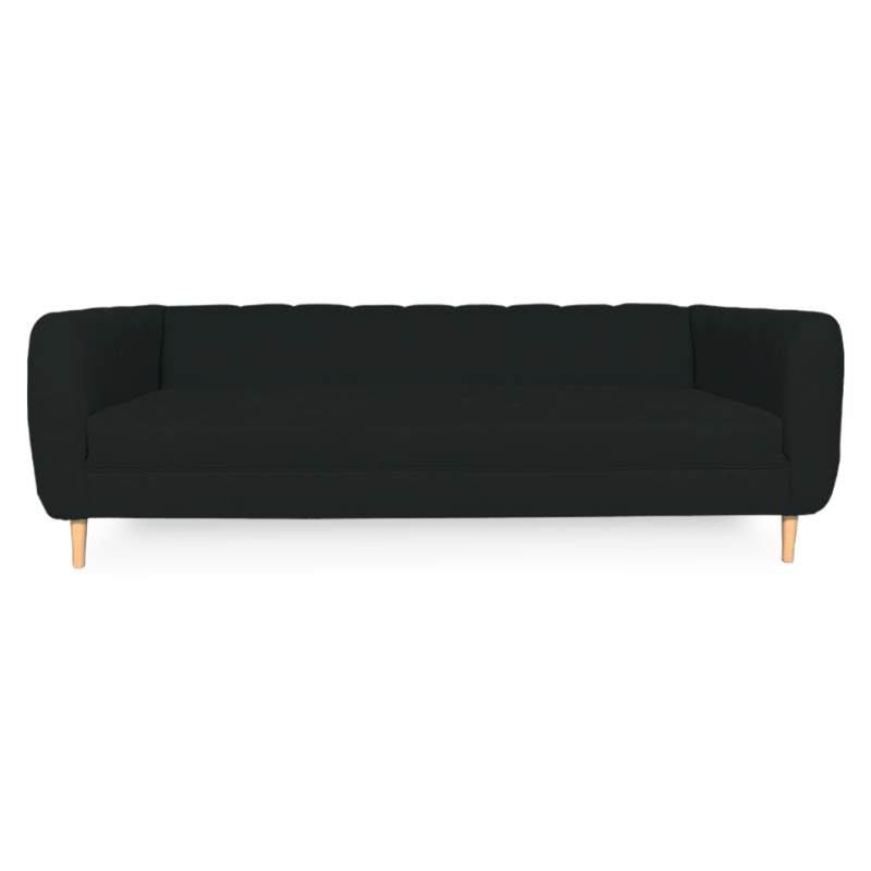 SOFA LYNETTE 2 CUERPOS CHENILLE TIPO LINO GRAFITO - 1