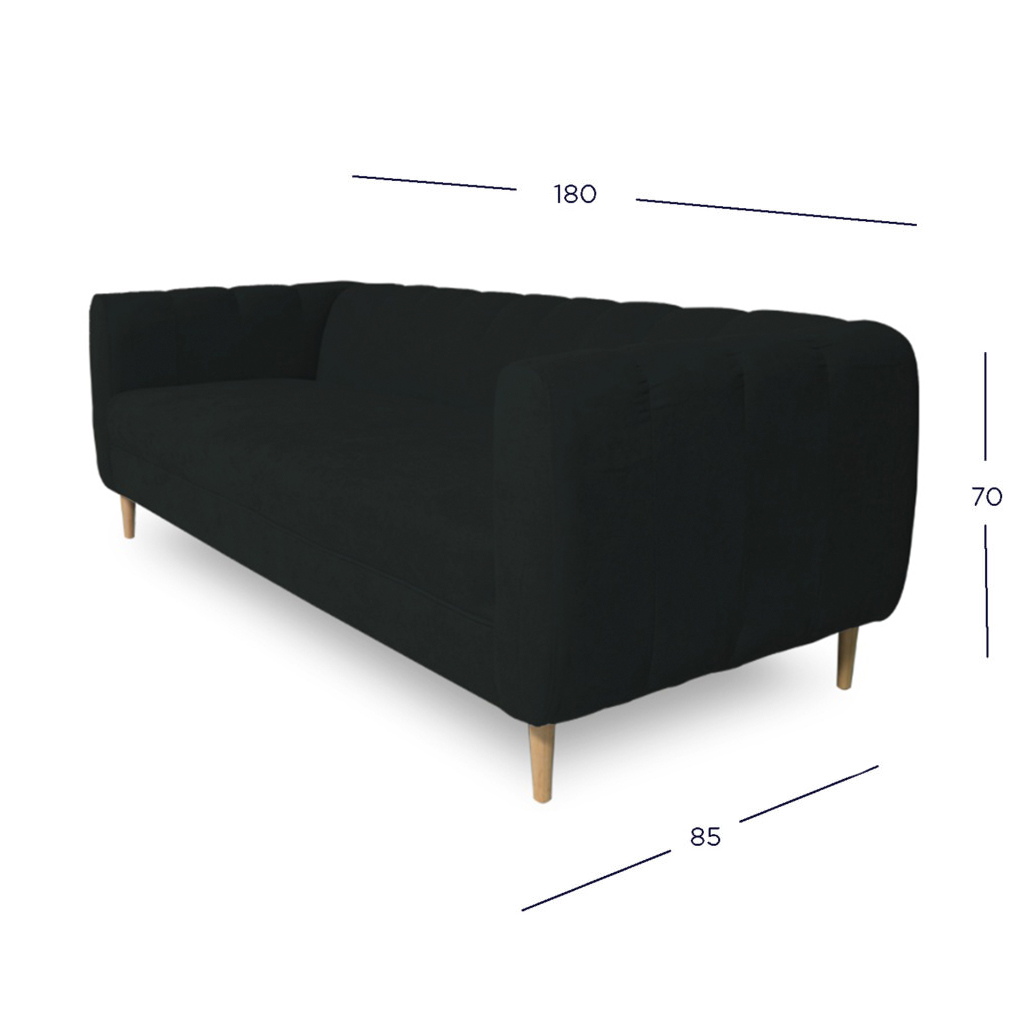 SOFA LYNETTE 2 CUERPOS CHENILLE TIPO LINO GRAFITO - 4