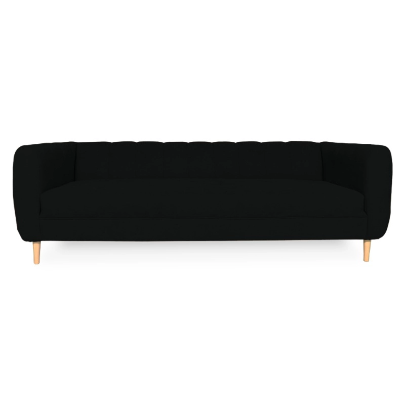 SOFA LYNETTE 2 CUERPOS CHENILLE TIPO LINO NEGRO - 1