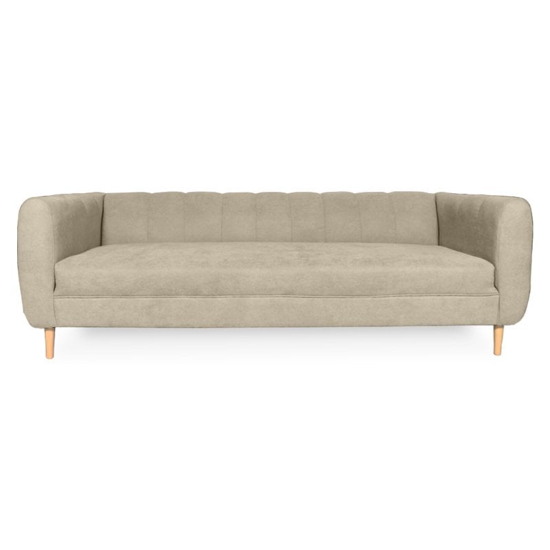 SOFA LYNETTE 2 CUERPOS FELPA BEIGE - 1