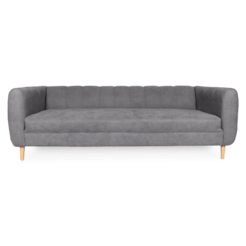SOFA LYNETTE 2 CUERPOS FELPA GRIS - 1