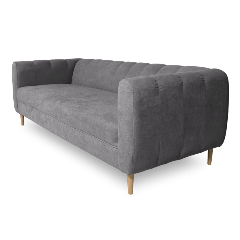 SOFA LYNETTE 2 CUERPOS FELPA GRIS - 2