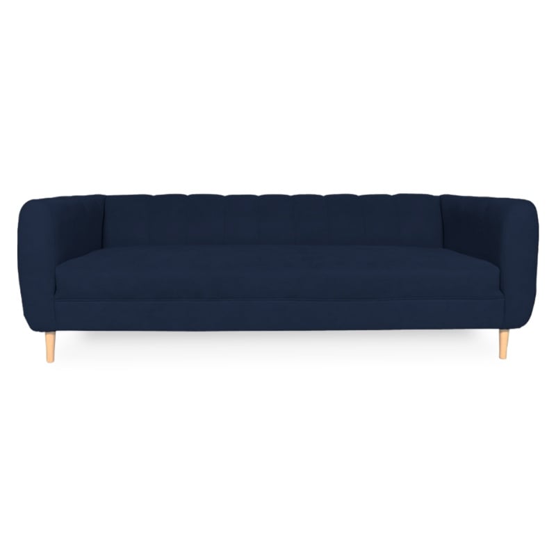 SOFA LYNETTE 2 CUERPOS FELPA AZUL - 1