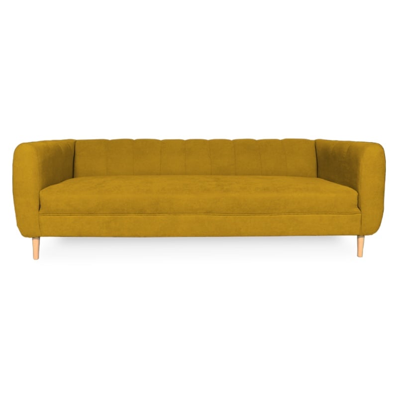 SOFA LYNETTE 2 CUERPOS FELPA AMBARINO - 1