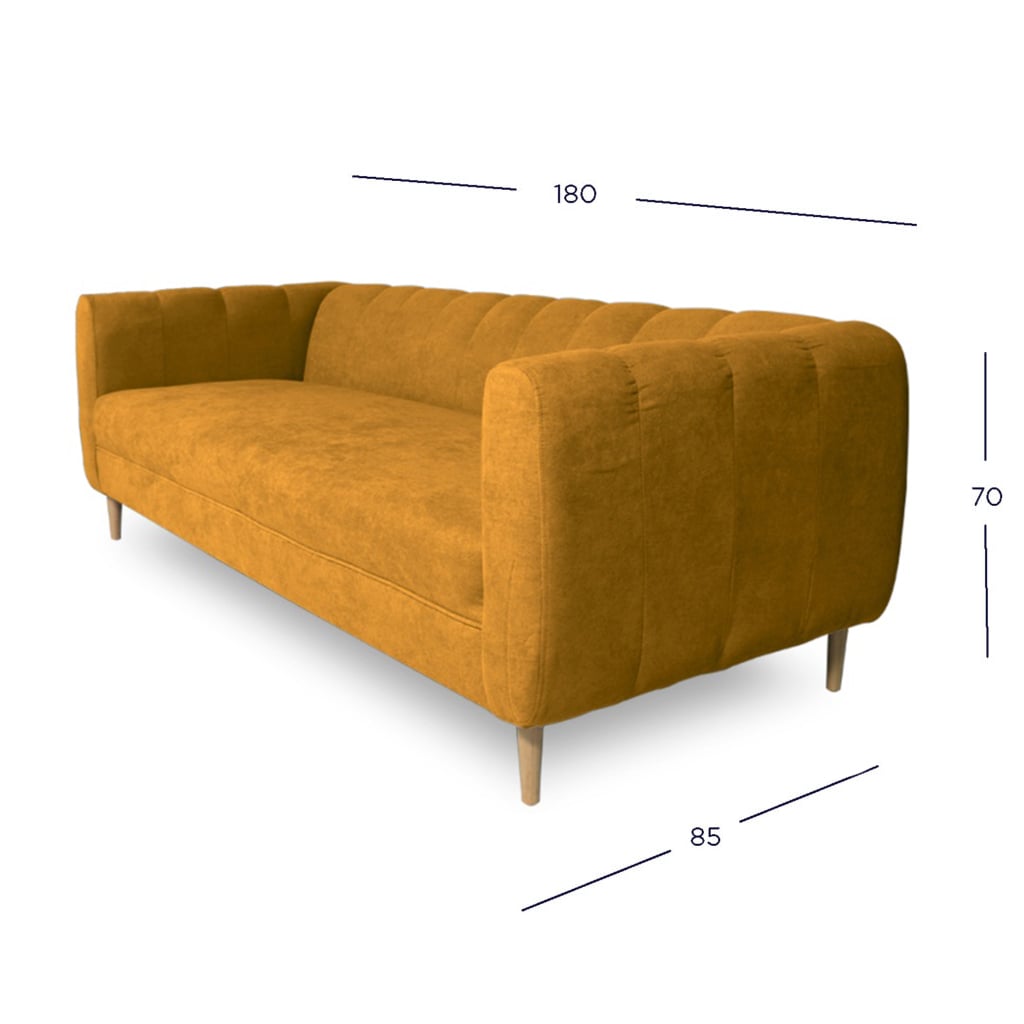 SOFA LYNETTE 2 CUERPOS FELPA AMBARINO - 4